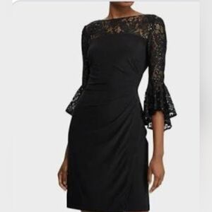 Ralph Lauren Black Lace Long Sleeve Dress